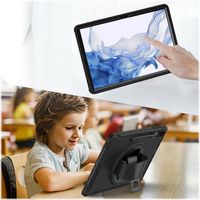 SaharaCase - PROTECTION Hand Strap Series Case for Samsung Galaxy Tab S8 Ultra - Black - Alternate Views