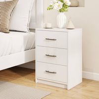 Costway 1 PCS 3-Drawer Nightstand Modern Bedside Table with Storage Anti-Toppling Kit for Bedroom... - Alternate Views