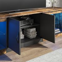 Bestier LED Entertainment Center for Living Rooms Fits TVs up to 75 Inches - Brown - Alternate Views