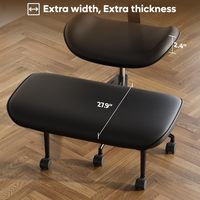 Pinmoco Ergonomic Cross-Legged Swivel Chair, Adjustable PU Leather Meditation Chair - Black - Alternate Views