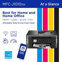 Brother - MFC-J1010DW Wireless Color All-in-One Refresh Subscription Eligible Inkjet Printer - Black - Alternate Views