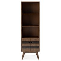 Simpli Home - Clarkson Bookcase with Storage - Rustic Natural Aged Brown - Alternate Views