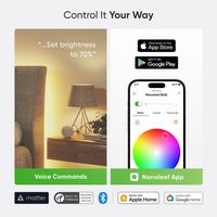 Nanoleaf Matter A19 Smart LED Light Bulb - WiFi & Matter-Enabled (2 Pack) - Multicolor - Alternate Views