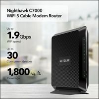 NETGEAR - Nighthawk AC1900 Router with DOCSIS 3.0 Cable Modem - Black - Alternate Views