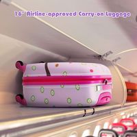 Costway - 5 PCS Kids Luggage Set with Backpack Neck Pillow Luggage Tag Lunch Bag Wheels - Light Pink - Alternate Views
