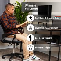 Mind Reader - Office Chair Cushion, Ergonomic, Orthopedic, Portable, Car Seat, Memory Foam, 18