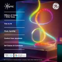 Cync - Dynamic Effects Smart LED Light Strip, Color Changing, 32ft, 1pk - Full Color - Alternate Views
