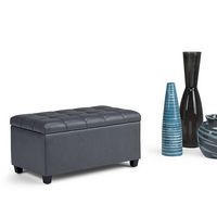 Simpli Home - Sienna Storage Ottoman Bench - Stone Gray - Alternate Views