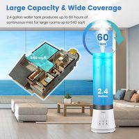 Costway Ultrasonic Humidifier for Large Room 9L/2.38Gal Warm & Cool Mist Top Fill Ultrasonic Air ... - Alternate Views