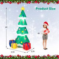 Costway - 6 FT Inflatable Christmas Tree Blow-up Christmas Tree Decoration with Gift Boxes - Mult... - Alternate Views