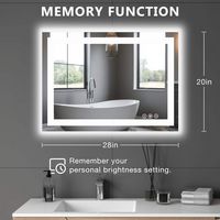 Bestier 20 x 28 Inches Tempered Glass LED Bathroom Mirror with Anti-Fog & 3-Modes Dimmable Lighti... - Alternate Views