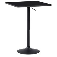 CorLiving - Square Adjustable Pedestal Dining Table - Black - Alternate Views