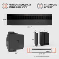 Sharper Image - PROFILE Window Fan with Reversible Exhaust, Weather Resistant Case, Black - Black - Alternate Views