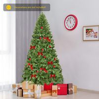 Costway - 7.5Ft Unlit Hinged PVC Artificial Christmas Tree Premium Spruce Tree with 1346 Tips - G... - Alternate Views