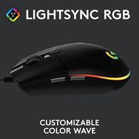 Logitech - G203 LIGHTSYNC Wired Optical Gaming Mouse with 8,000 DPI sensor - Wired - Black - Alternate Views
