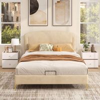 Costway 1 PCS 2-Drawer Nightstand Modern Bedside Table with Storag Raised Edge for Living Room - ... - Alternate Views