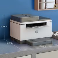 HP - LaserJet M234sdw Wireless AI-Enabled Black-and-White Laser Printer - White & Slate - Alternate Views