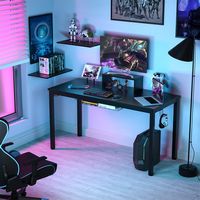 Costway - Gaming Desk with Cup Holder and Headphone Hook - 55