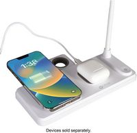 OttLite - LED Desk Lamp w/Multi Charging Station - White - White - Alternate Views