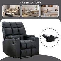 Bestier - Home Massage Recliner Chair with Vibration, Manual Comfy PU Leather Reclining Chairs wi... - Alternate Views