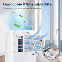 Costway Dehumidifier for Home Basement 32 Pints/Day 3 Modes Portable up to 2500 Sq. Ft Yellow - Y... - Alternate Views