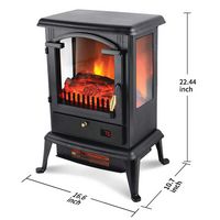Lifesmart - 3 Sided Flame View Infrared Heater Stove - Black - Alternate Views