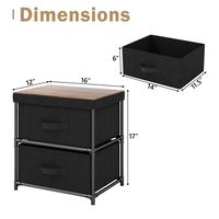 2 Drawer Dresser Fabric Storage Organizer Nightstand Bedside Sofa Table - Alternate Views