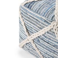 Simpli Home - Cowan Square Pouf - Blue, Natural - Alternate Views