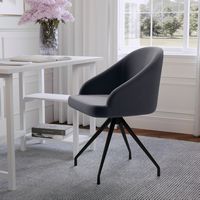 Martha Stewart - Sora Velvet Upholstered Office Chair - Gray Velvet/Oil Rubbed Bronze - Alternate Views