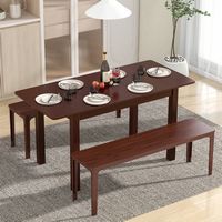 Costway Extendable Dining Table Folding Rubber Wood Table for 4 People with Safety Locks - Cherry... - Alternate Views