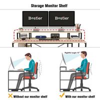 Bestier - Gaming Monitor Shelf Desk with Storage -55