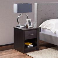 CorLiving - Newport 1 Drawer Nightstand - Black - Alternate Views