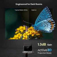 Valerion - 135-inch Fixed Frame Projector Screen, 1.3dB Gain, 4K/8K Ultra HD - White - Alternate Views