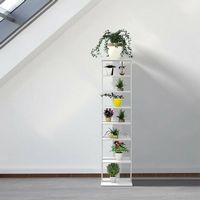 Costway - Wooden Shoes Storage Stand 7 Tiers Shoe Rack Organizer Multi-shoe Rack Shoebox - White - Alternate Views