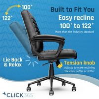 Click365 - Transform 3.0 Extra Comfort Ergonomic Mid-Back Desk Chair - Black - Alternate Views