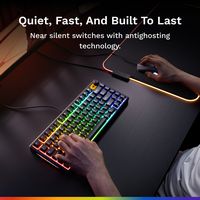 Glorious - GMBK 75% Wired Membrane Gaming Keyboard with Swappable MX-Compatible Keycaps - Black - Alternate Views