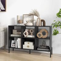 Costway - 6 Cube Storage Shelf Organizer Bookcase Square Cubby Cabinet Bedroom - Black - Alternate Views