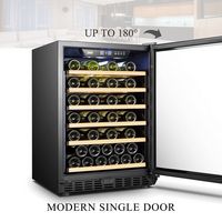Lanbo - 24 Inch 51 Bottle Stainless Steel Single Zone Wine Fridge with Beech Wood Shelves and Dou... - Alternate Views