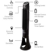 Honeywell - QuietSet Oscillating Whole Room Tower Fan Black, HYF290B - Black - Alternate Views