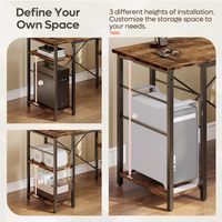 Bestier - L-Shaped Computer Desk With Reversible Corner - Brown - Alternate Views