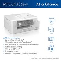 Brother - INKvestment Tank MFC-J4335DW Wireless All-in-One Inkjet Printer with up to 1-Year of In... - Alternate Views