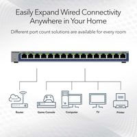 NETGEAR - 16-port Gigabit Unmanaged Ethernet Switch - Gray - Alternate Views