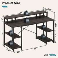 Bestier Gaming Monitor Shelf Desk with Storage -55