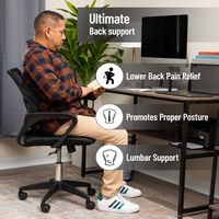 Mind Reader - Lumbar Support Cushion, Office Chair Support, Posture Corrector, Memory Foam, 13.5