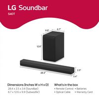 LG - 2.1-Channel S40T Soundbar with Wireless Subwoofer, Bluetooth Connectivity, Dolby Audio and W... - Alternate Views