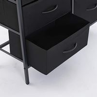 Bestier - 32in Wide Wooden Accent Cabinet with Wood Top and 5 Fabric Drawers - Black - Alternate Views