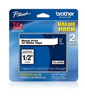 Brother - P-touch TZE-2312PK Laminated Label Tape (2-Pack) - Black on White - Alternate Views