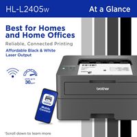 Brother - HL-L2405W Wireless Black-and-White Refresh Subscription Eligible Laser Printer - Gray - Alternate Views