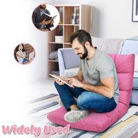 Costway - Adjustable 14-Position Folding Floor Lounge Chair - Pink - Alternate Views