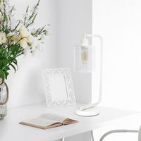 Lalia Home - Modern Iron 450lm Desk Lamp with Glass Shade - White - Alternate Views